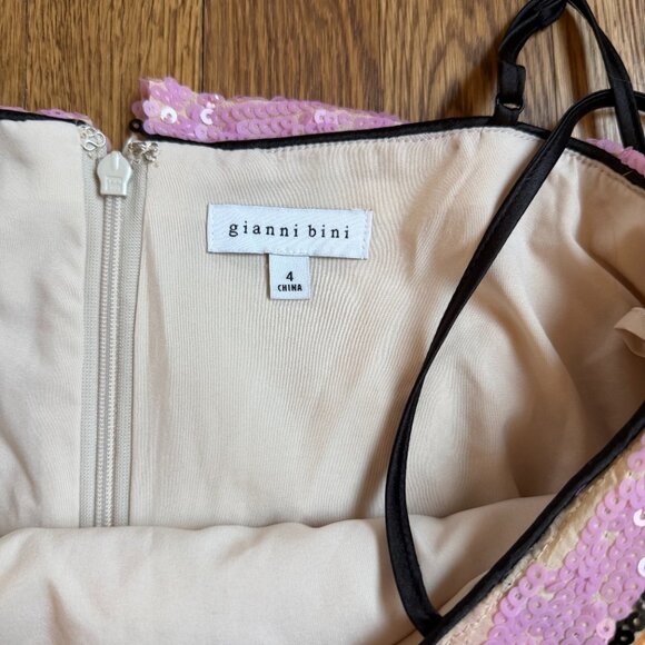 Gianni Bini Halston Multi-Color Sequin Stripe Midi Dress - size 4 - Picture 4 of 4